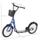 image 5 of HOMCOM Kids Scooter, Kick Stunt Scooter with Adjustable Handlebar, Dual Brakes, Basket, Cupholder, Mudguard, 16" Inflatable Rubber Wheels, for 5-12 years, Blue | Blue