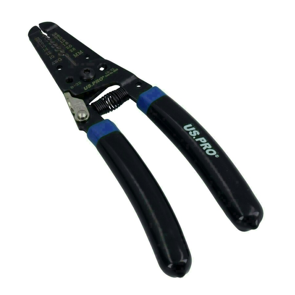 image 1 of 7" Curved Handle Electrical Wire Strippers and Cutters for Wire 0.6mm - 2.6mm