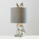 image 1 of ValueLights Pair Of Modern Chrome Ceramic Rabbit Hare Table Lamps With Grey Shades