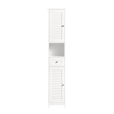 SoBuy FRG236-W,Tall Bathroom Storage Cabinet Freestanding Unit with 2 Doors