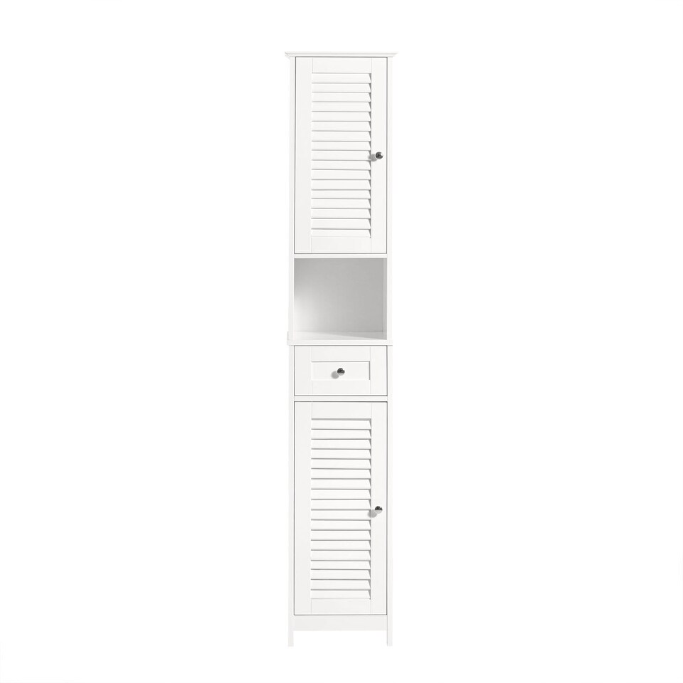 image 1 of SoBuy FRG236-W,Tall Bathroom Storage Cabinet Freestanding Unit with 2 Doors