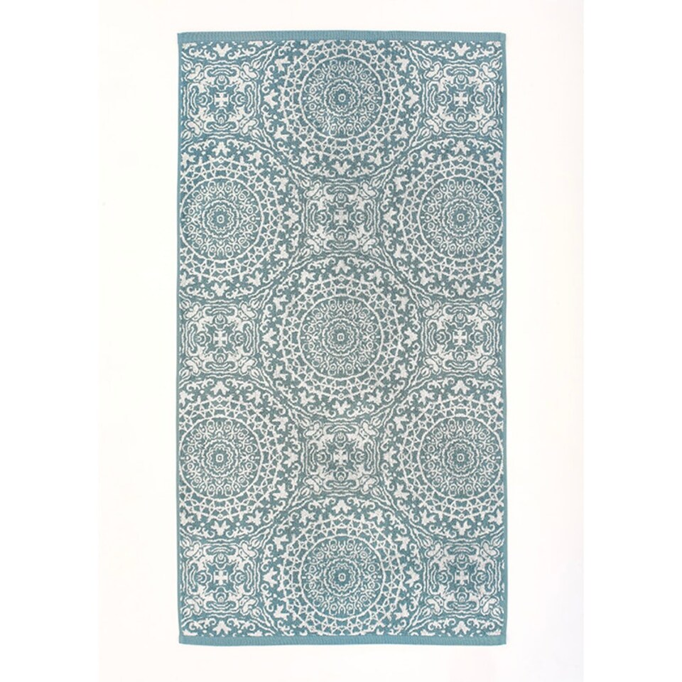image 1 of Supersoft 100% Cotton Absorbent Lacy Connection Towels Blue | Blue | Bath sheet
