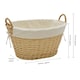 image 5 of JVL Hand Woven Acacia Oval Laundry Willow Storage Basket with Lining, Honey Finish Brown