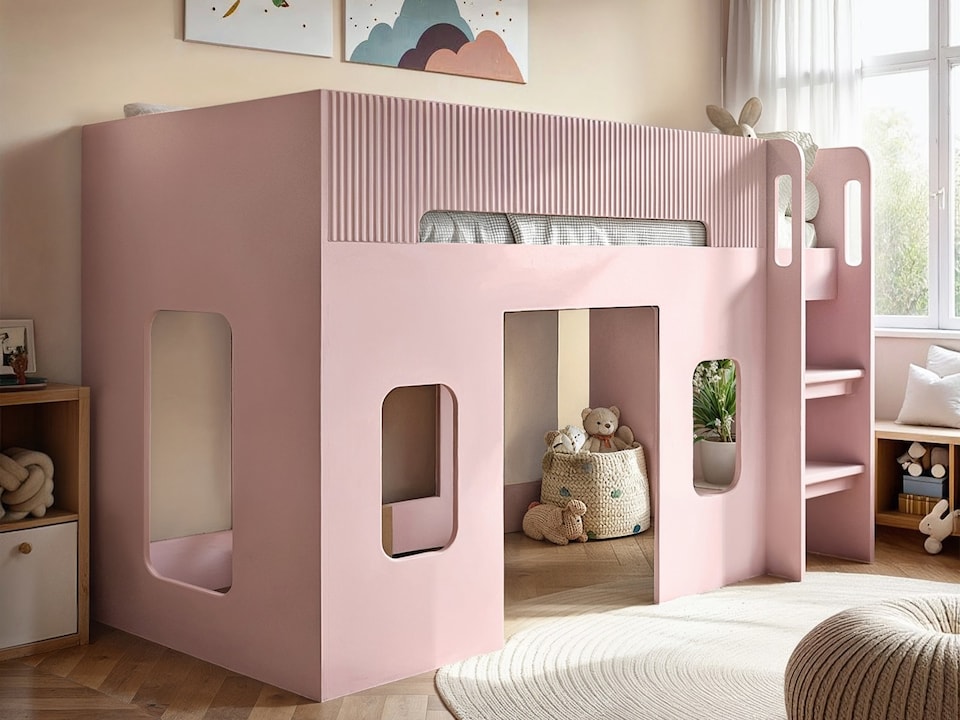 image 1 of Flair Lino Playhouse Mid Sleeper Bed Pink