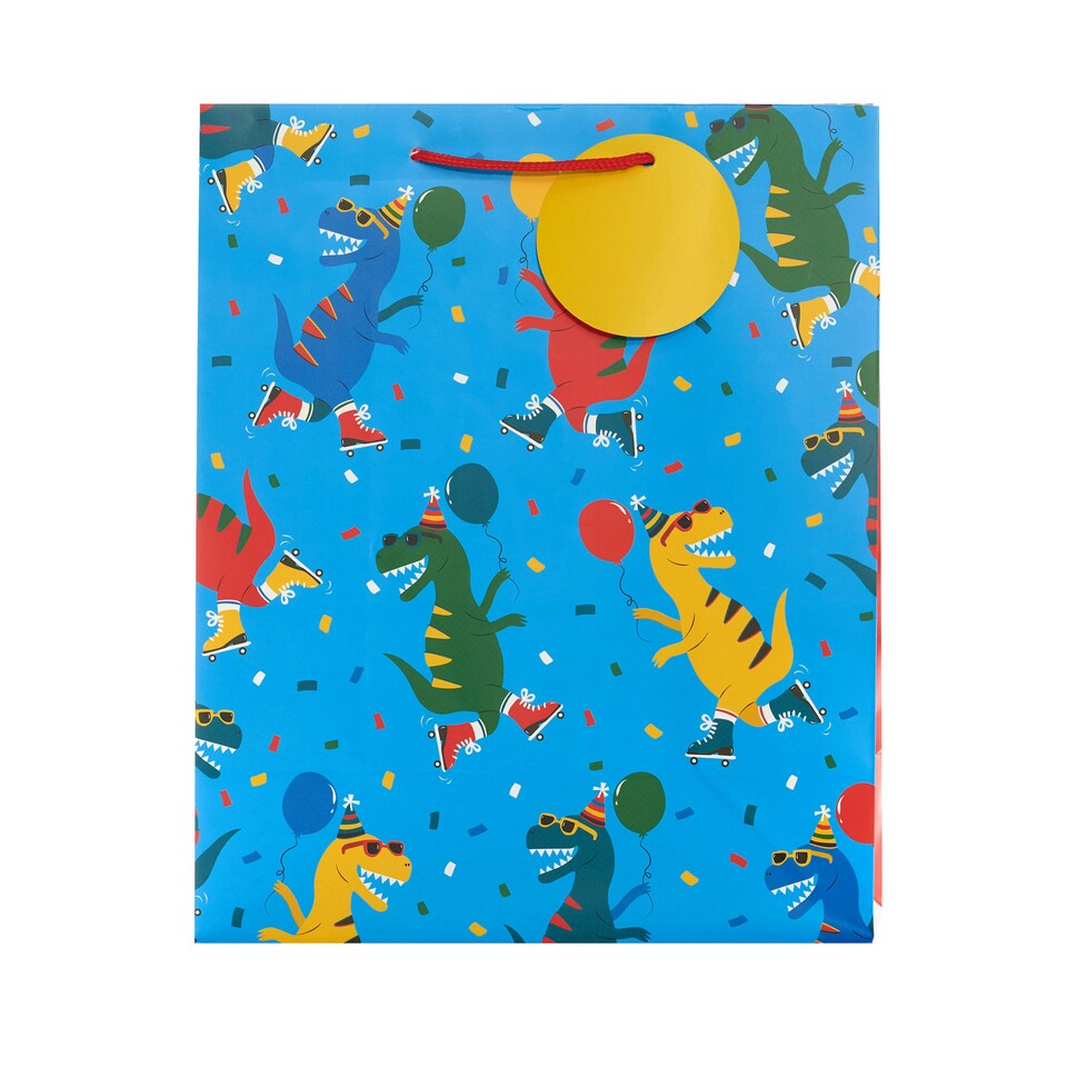 image 1 of Essentials Skating Dino Large Gift Bag - Pack of 3