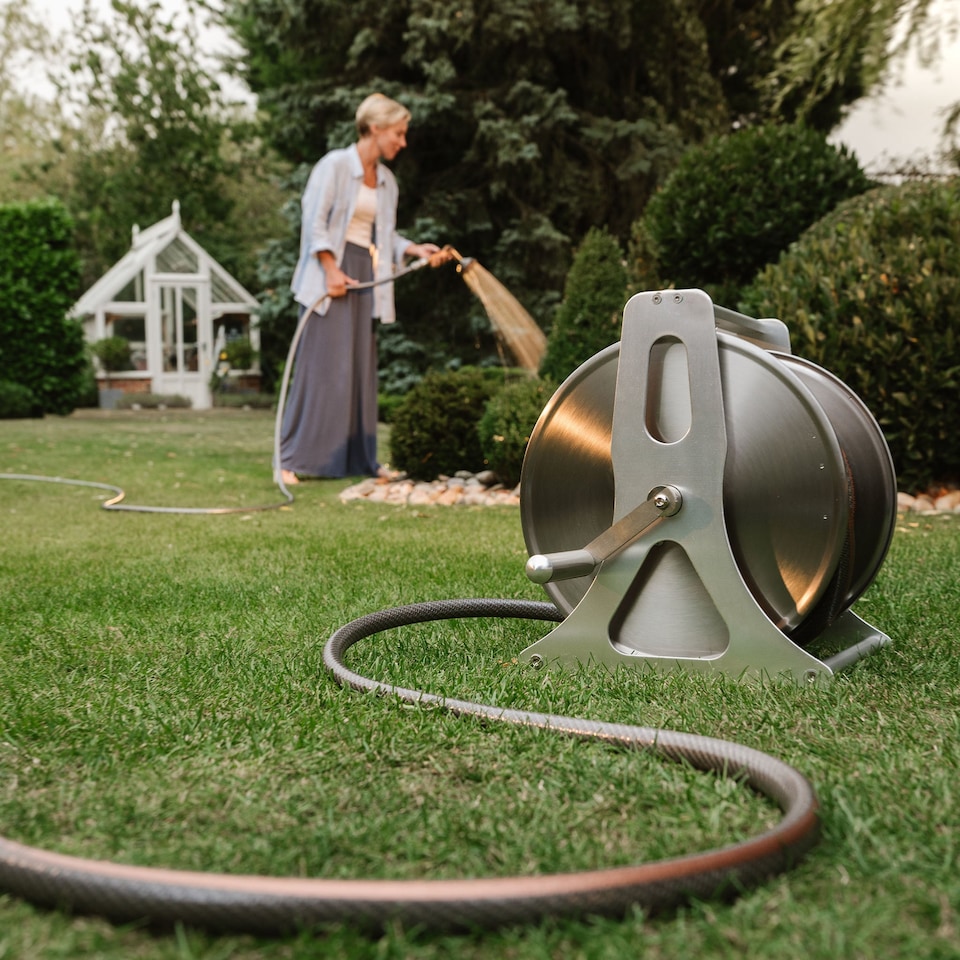 image 1 of Kent & Stowe Metal Hose Reel Set 30m
