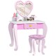 image 9 of AIYAPLAY Kids Dressing Table Set, Two-Piece Children Vanity Table with Stool | Pink