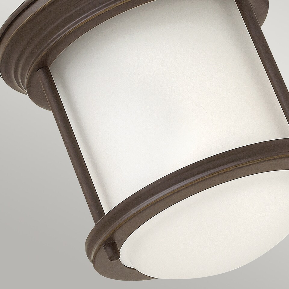 image 1 of Hinkley Hadrian 1 Light Flush Mount Oil Rubbed Bronze with Opal Glass IP44