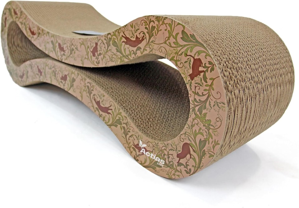 image 1 of Actiaspet - Large Cardboard Corrugated Sofa Bed Cat Scratcher with Free Catnip (Elegant Cat)