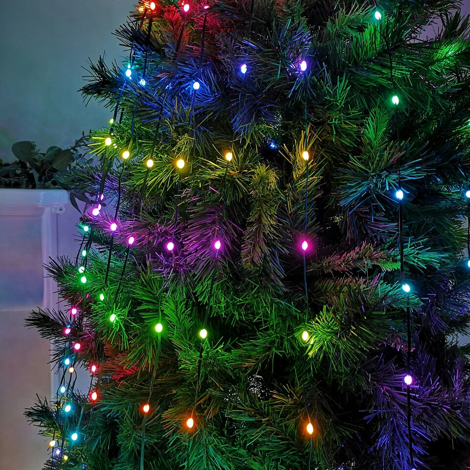 image 1 of 460 LED Colour Changing Multicolour Multifunction Digital Waterfall Christmas Lights for 8ft Trees