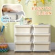 image 6 of HOMCOM Kids Storage Units with Drawers Chest Dresser Tower | Cream | 75 x 37 x 56.5cm