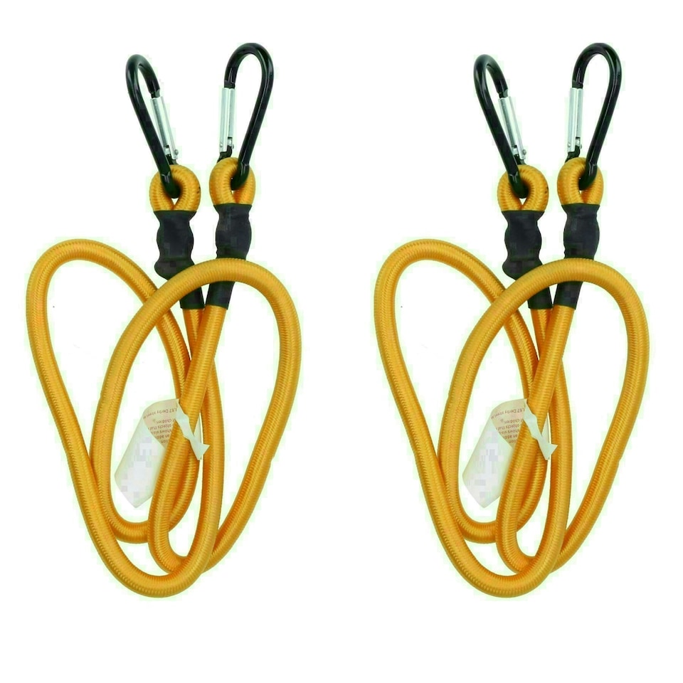 image 1 of 48" Bungee Rope with Carabiner Clips Cords Elastic Tie Down Fasteners 2pc