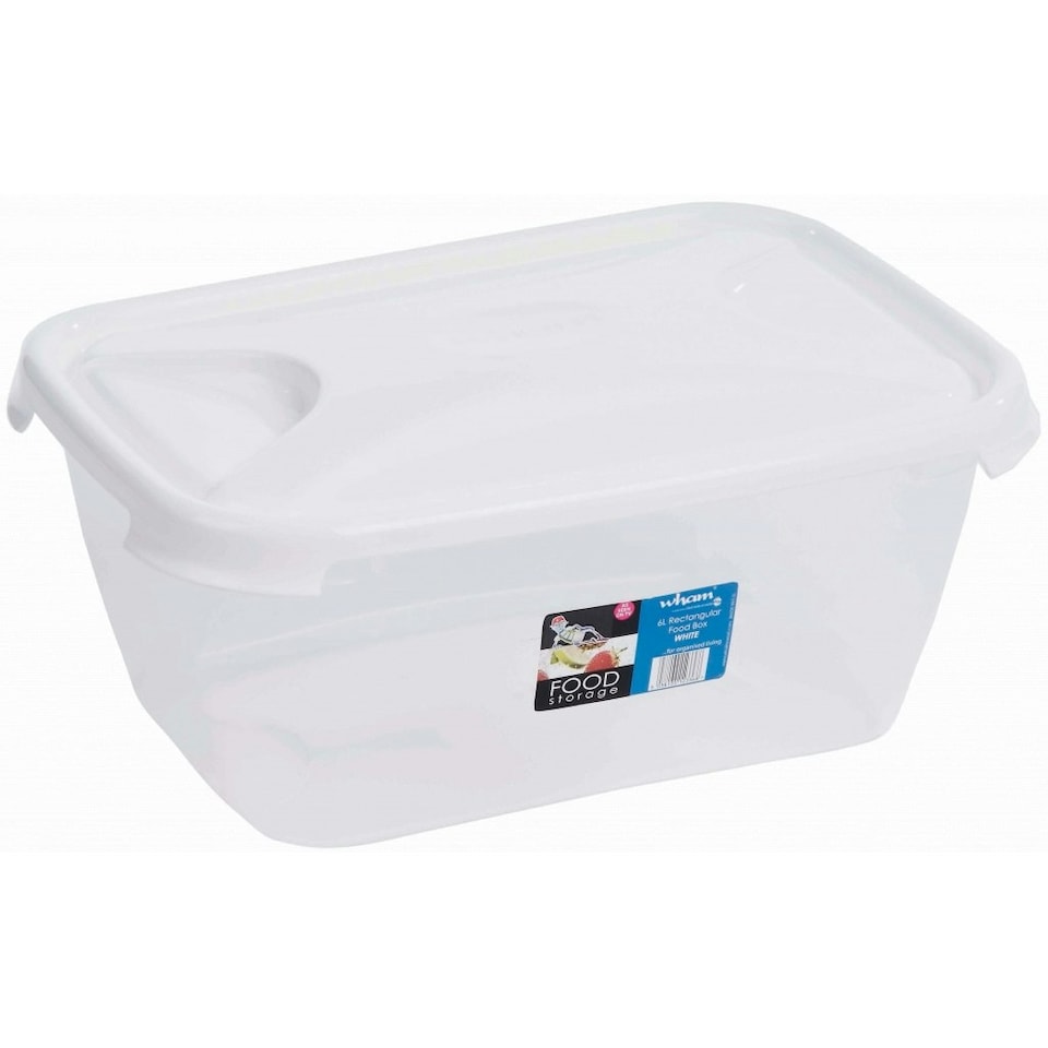 image 1 of Wham Rectangular Food Storage Container - White - 6L