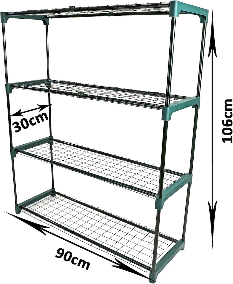 image 1 of Flower Staging Display Greenhouse Shelving Racking 4 Tier Garden Pot Plants 2pcs