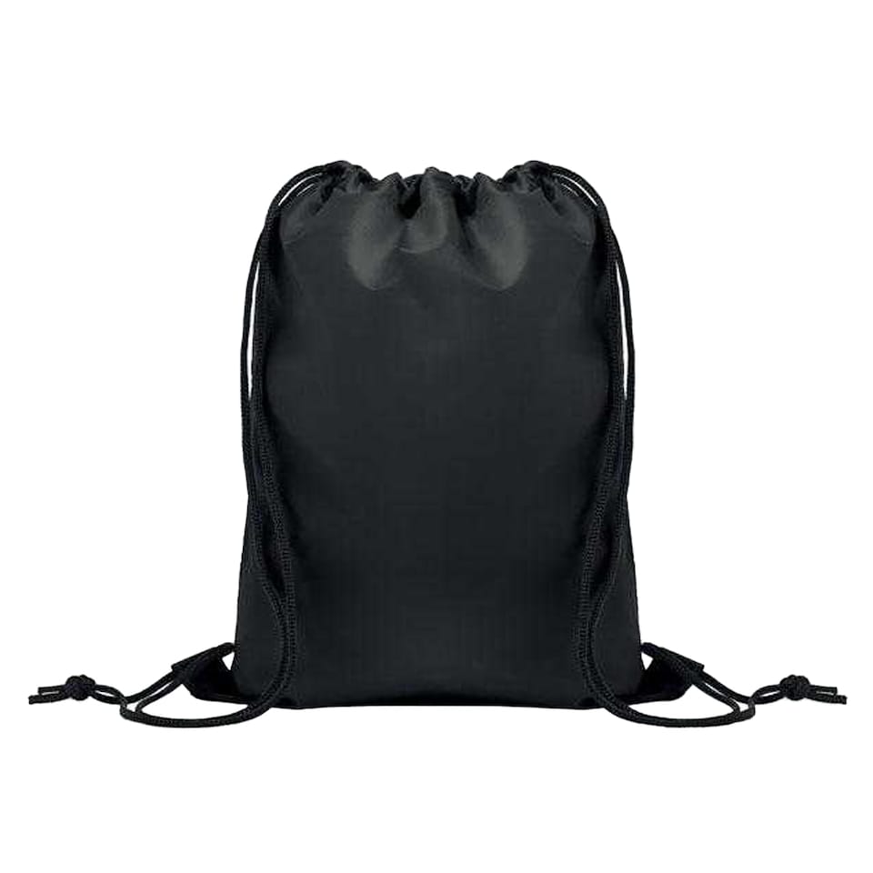 image 1 of MidOcean Childrens/Kids Shoop Drawstring Bag | Black | Black | One Size | 1