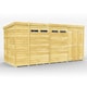 image 1 of 15 x 6 Feet Pent Security Shed - Double Door - Wood - L178 x W454 x H201 cm | Brown
