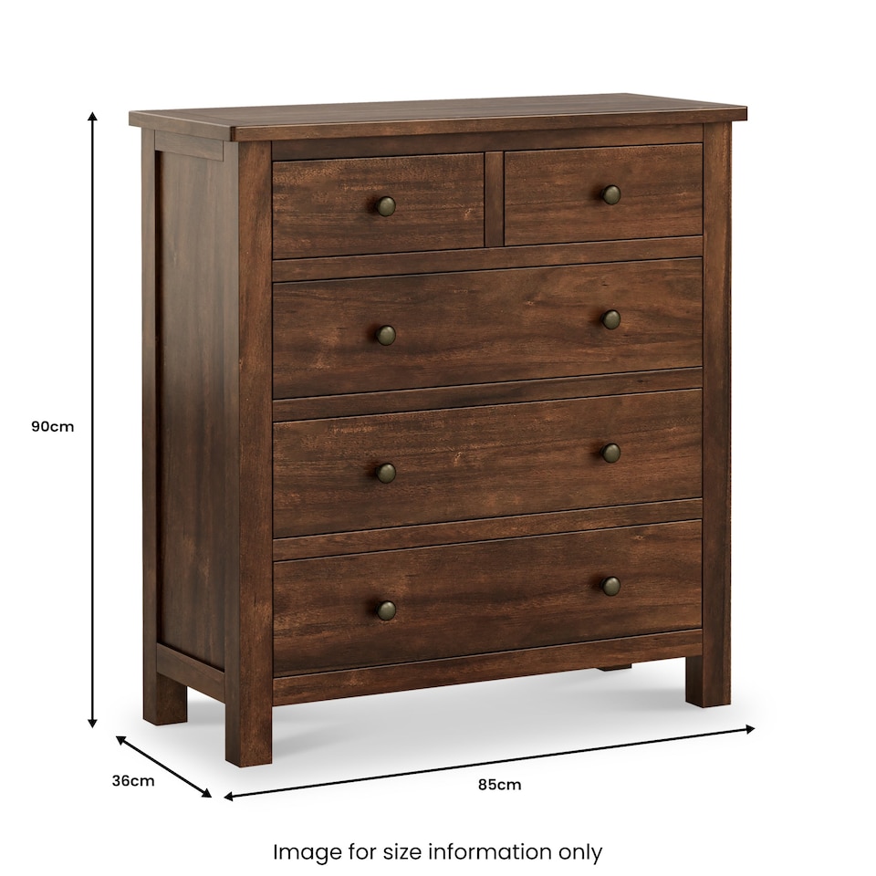 image 1 of Duchy Acacia 2 over 3 Chest of Drawers - Fully Assembled By Roseland Furniture