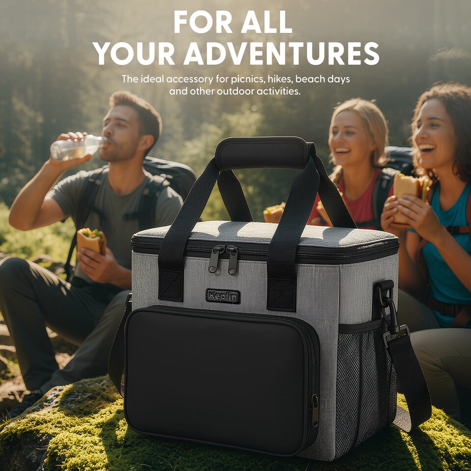 image 1 of Keplin Insulated Cooler Bag with Freezer Block Waterproof and Leak Resistant