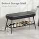 image 4 of HOMCOM Shoe Bench, PU Leather Shoe Storage Bench for Entryway, Charcoal Grey | Grey | Charcoal grey