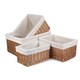 image 4 of Small Lined Double Steamed Storage Basket | Brown | Brown