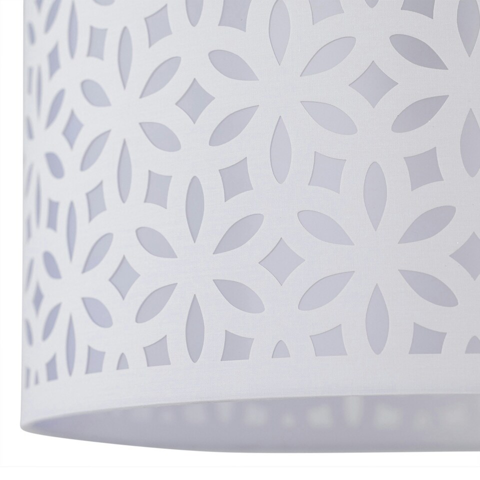 image 1 of First Choice Lighting Set of 2 White Laser Cut 33cm Pendant Lightshades White