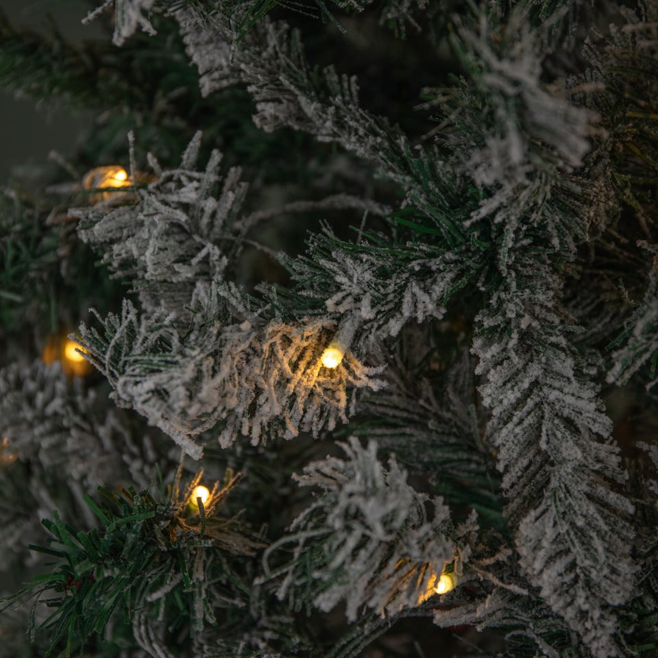 image 1 of 6ft (1.80m) Light up Prelit Snow Flocked Arbor Spruce Christmas Tree with 150 Colour Changing LEDs