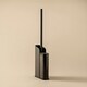 image 2 of Cosmic Dual Toilet Brush Holder with Silicone for Bathroom, Matt Finish Black