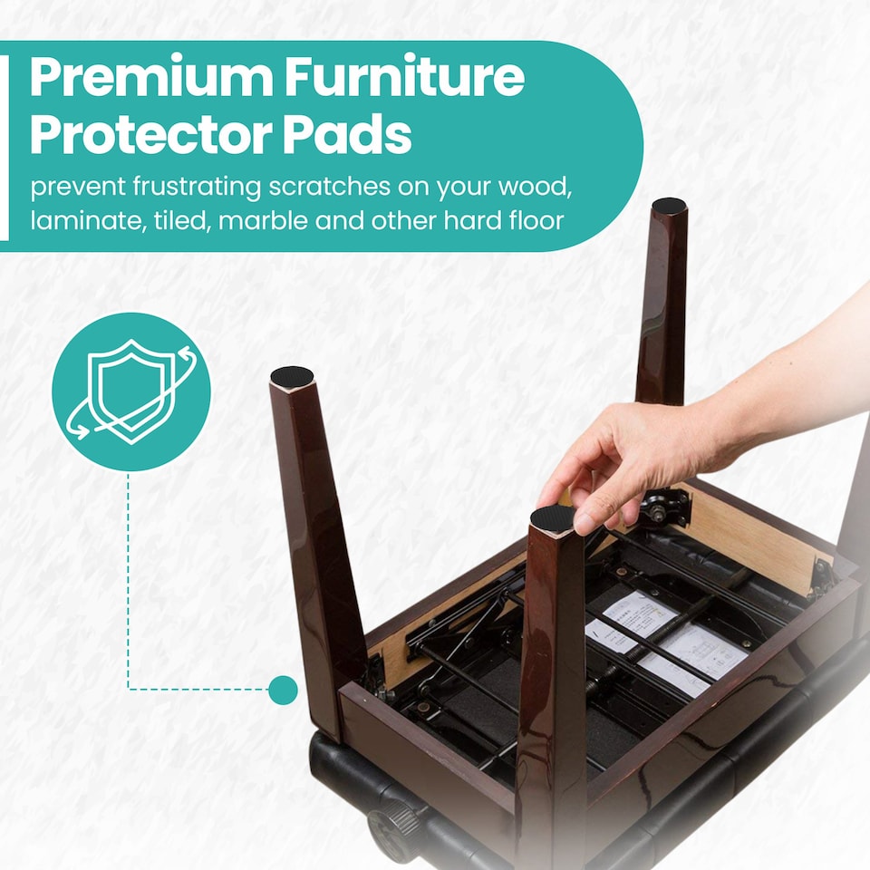 image 1 of 22mm Black Round Foam Furniture Pads, Floor Protectors - 2pcs