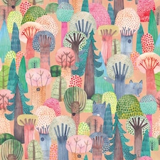 Wolves in the Wood Wallpaper in Brights | Multi | Brights