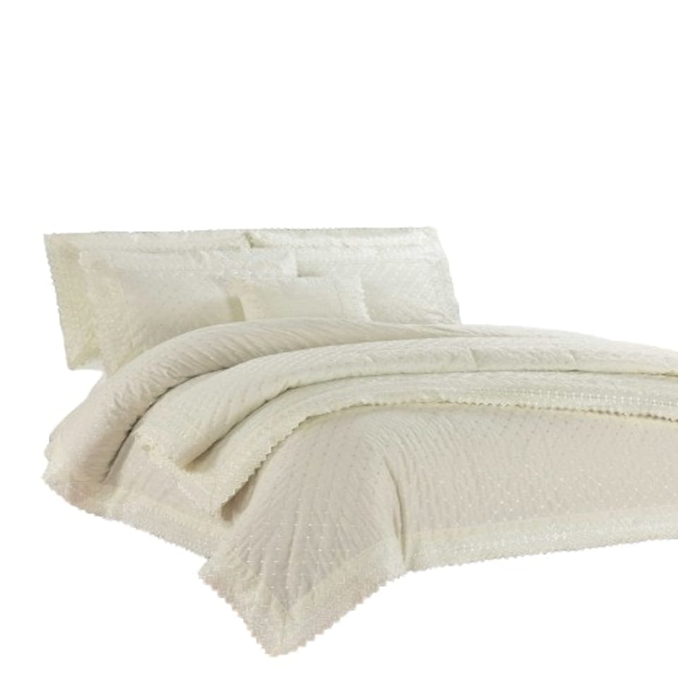 image 1 of Richmond Polycotton Luxury Duvet Cover Set With Pillowcase | White | King | 1