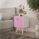 image 2 of White 1-Drawer Cube Shelving Unit with Scandinavian Legs | Pink | Light Pink & White | 1