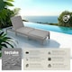 image 2 of Sun Lounger Sofia - 6-step adjustable backrest, thick padding, UV-resistant Grey
