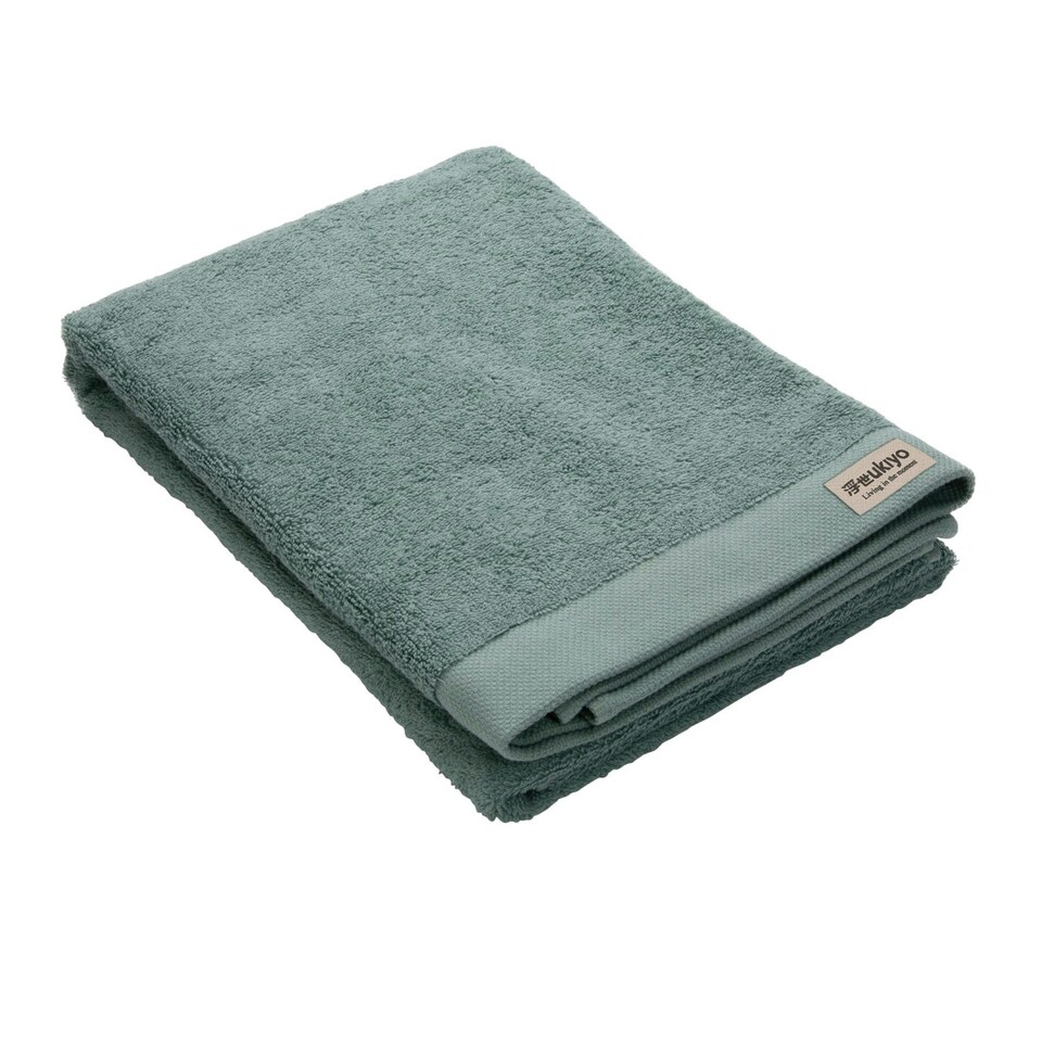 image 1 of Ukiyo Sakura Aware Bath Towel - Green - 140cm x 70cm | Green