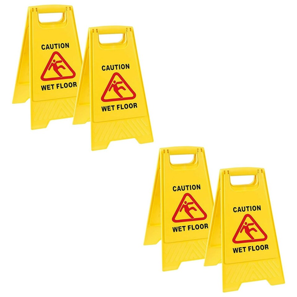 image 1 of 3 x Bright Yellow 'A' Frame Wet Floor Safety Warning Caution Sign Double Sided