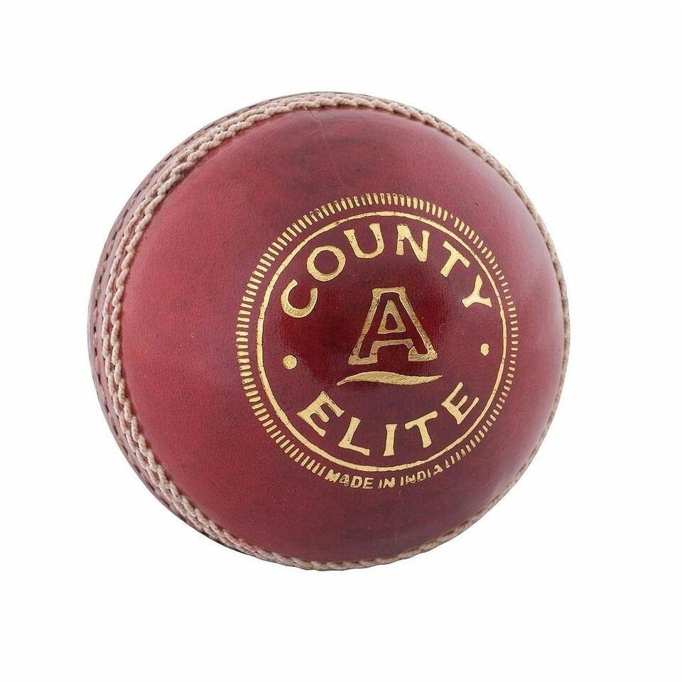 image 1 of Readers Childrens/Kids County Elite A Leather Cricket Ball - Red - One Size