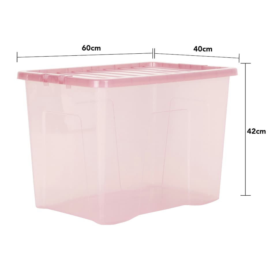 image 1 of Wham Crystal 4 x 80L Stackable Plastic Storage Boxes with Lids