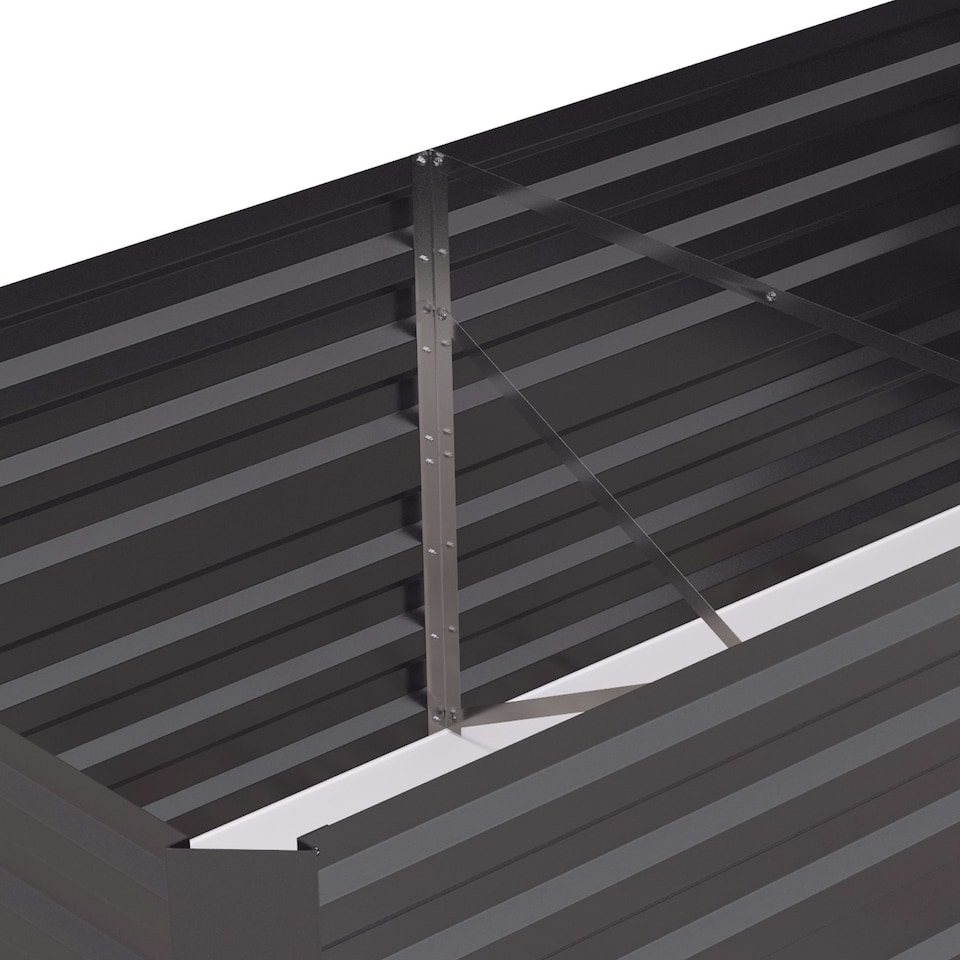 image 1 of Outsunny Galvanised Steel Outdoor Raised Bed w/ Reinforced Rods, Dark Grey
