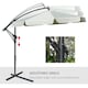 image 4 of Outsunny 2.7m Garden Banana Parasol Cantilever Umbrella with Crank Handle and Cross Base for Outdoor, Hanging Sun Shade, Cream White