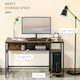 image 3 of HOMCOM Home Office Computer Writing Desk Study Workstation w/ Storage, Brown
