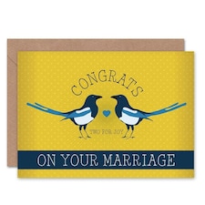 Two For Joy Magpie Marriage Congrats Wedding Card