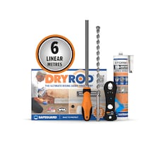 Dryrod Damp Proofing Rods DPC Kit: Treats 6 Linear metres (9" Wall) - BBA Approved Rising Damp Treatment
