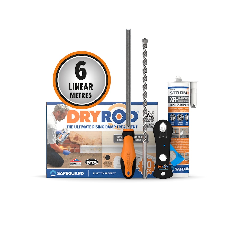 image 1 of Dryrod Damp Proofing Rods DPC Kit: Treats 6 Linear metres (9" Wall) - BBA Approved Rising Damp Treatment