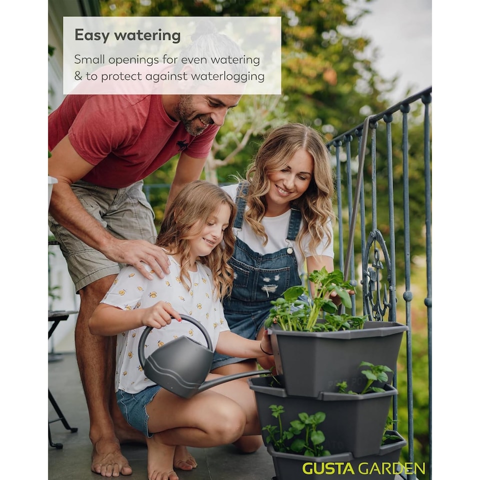 image 1 of GUSTA GARDEN Paul Potato Potato Tower 3-Tier anthracite - Raised Bed Potato Tower - Garden & Balcony - Pest protection - 0.2m² -42L Soil Capacity