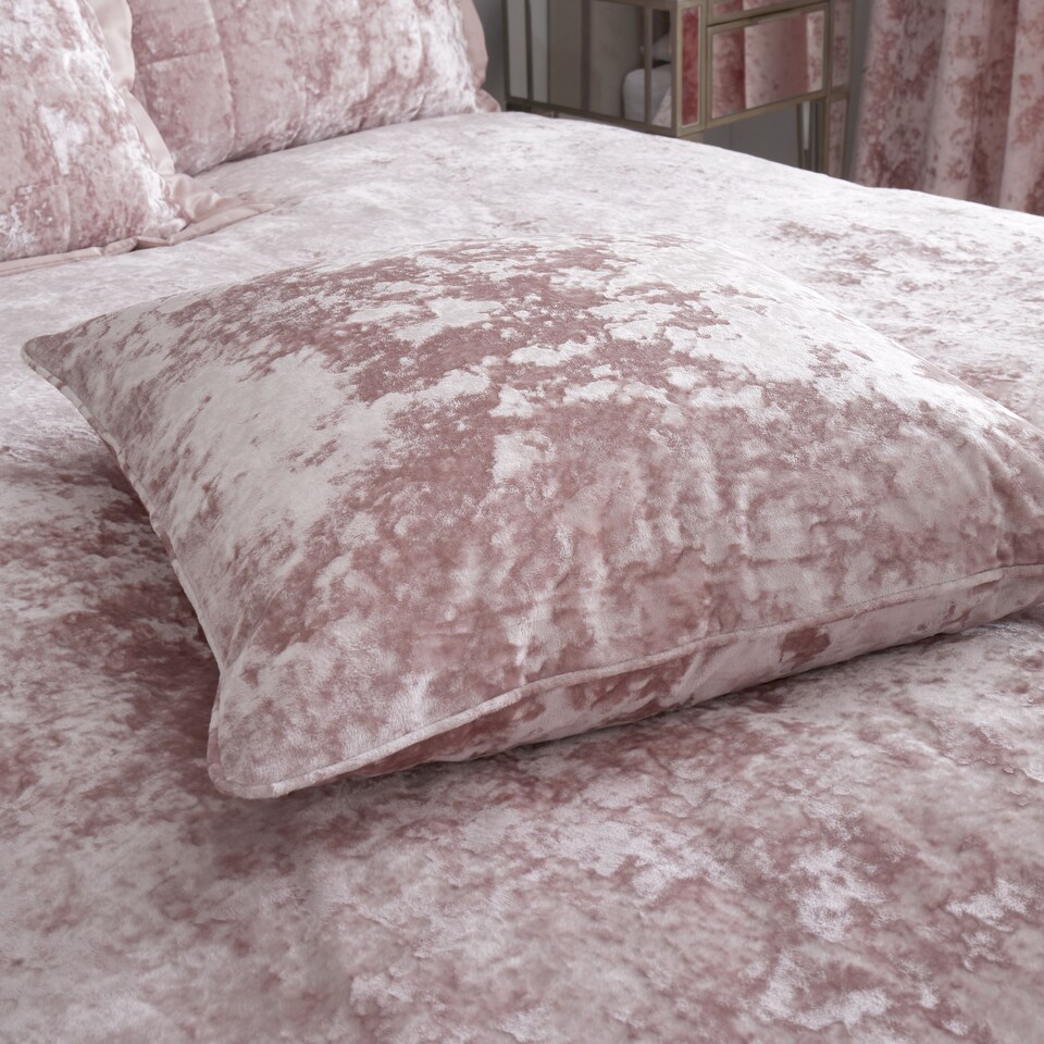 image 1 of Catherine Lansfield Crushed Velvet Cushion | Pink | Blush Pink | 55x55cm