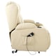 image 4 of Caesar Single Motor Rise Recliner Bonded Leather Heat & Massage Chair (Cream)