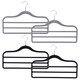 image 1 of Black & Grey Velvet Non-Slip 3-Bar Trouser Hangers | Multi | 4
