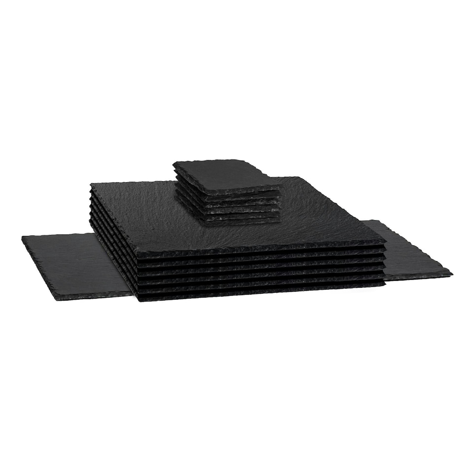 image 1 of Argon Tableware 13 Piece Square Slate Placemats & Coasters Set Multi