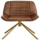 image 1 of Interiors by Premier Buffalo Brown Genuine Leather Accent Chair, Channel‑Detailed Brown Leather Seat & Back, Modern Accent Chair Brown