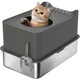 image 6 of PawHut Stainless Steel Cat Litter Box, Enclosed Metal Litter Tray, Dark Grey Grey | One Size