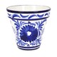 image 4 of Verano Spanish Ceramics Set of 3 Classic Plant Pots - 16-29cm Blue Floral Blue